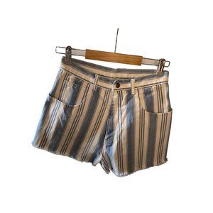 Vintage Chazzz Blue White Striped Jean Shorts Hight Waist 11 Juniors